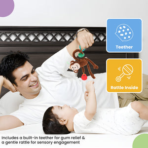 Nuluv Jittery Monkey Baby Toy, Vibrating Plush with Soft Fabric - NU - I - 0024