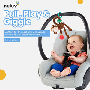 Nuluv Jittery Monkey Baby Toy, Vibrating Plush with Soft Fabric - NU - I - 0024