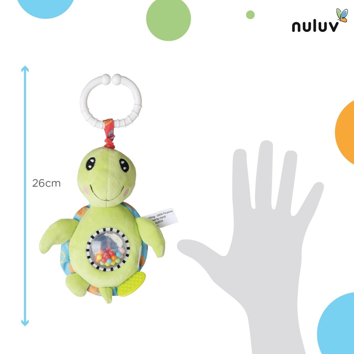 Turtle Baby Rattle Nuluv Jittery Turtle- Rattle stroller toy| Available On The Mom Store