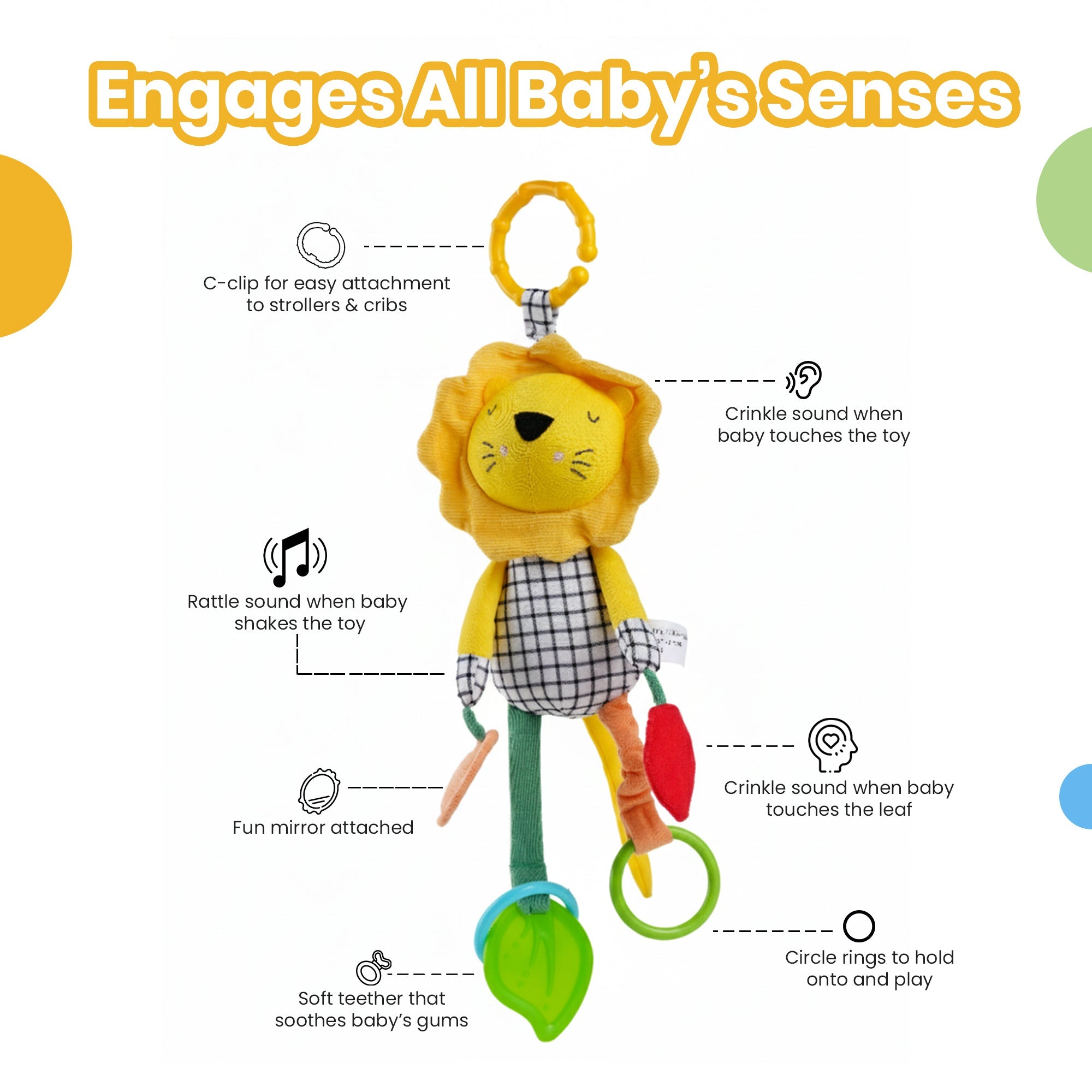 Nuluv Lino Rattle Buddy Soft Hanging Toy | The Mom Store - Soft Toy
