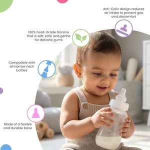 Nuluv Narrow Neck Feeding Nipple | The Mom Store India - S Feeding