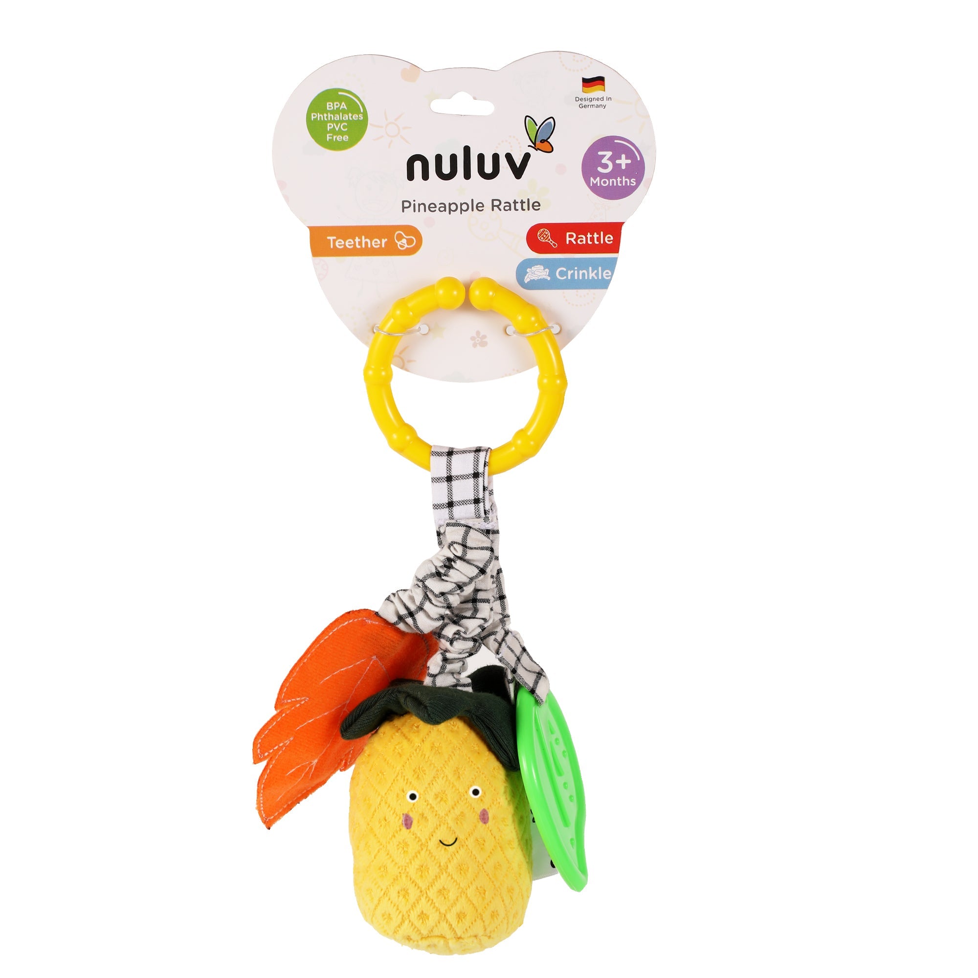 Nuluv - Rattle - Nuluv Pineapple Rattle Soft Toys - NU - I - 0038