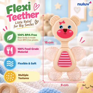 Nuluv Silicone Flexi Bear Shape water filled Food-Grade Teether for baby - Pacifiers, Teethers & Rattles
