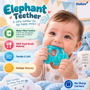 Nuluv Silicone water filled Food-Grade Teether for baby - Eleptant Shape Pacifiers, Teethers & Rattles