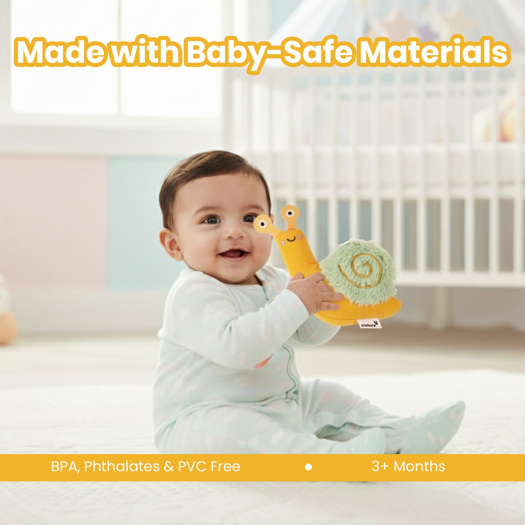 Nuluv - Rattle - Nuluv Snail Rattle Buddy Soft Toys - NU - I - 0033