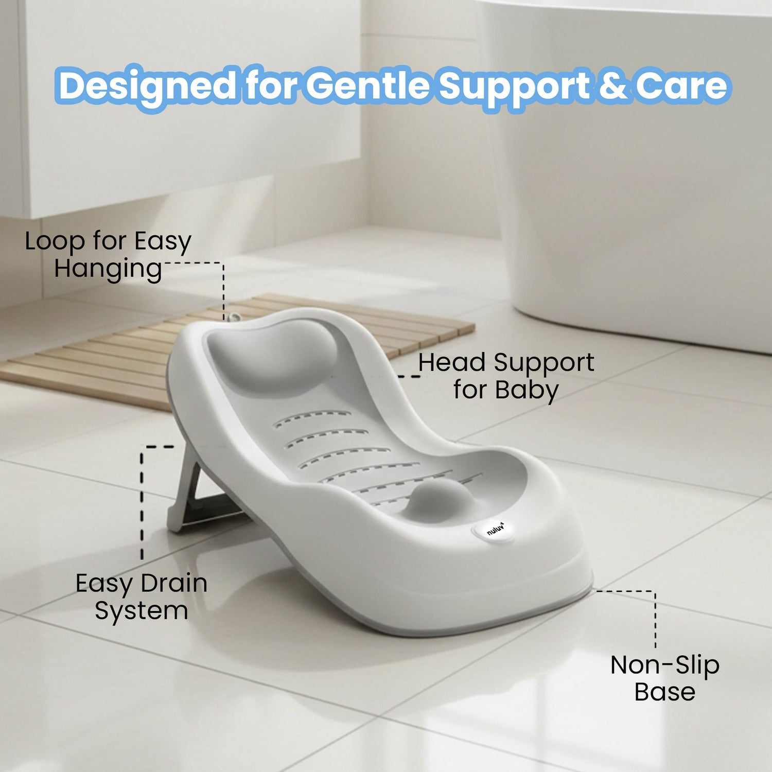 Nuluv Soft Baby Bather with Head & Back Support - Baby Bather