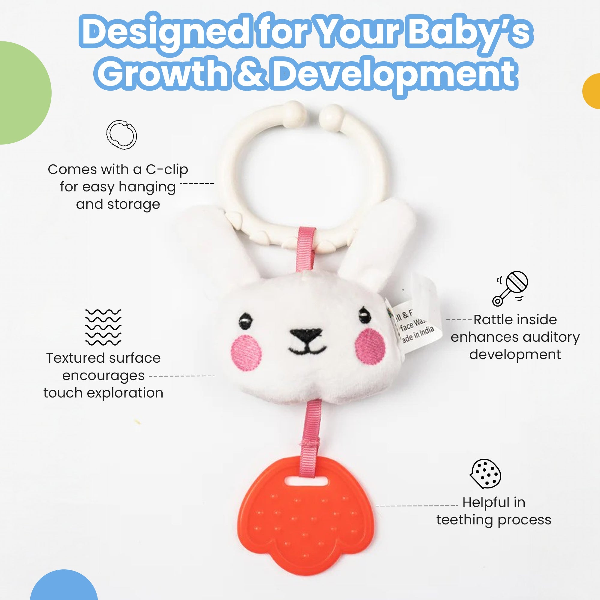 Nuluv Soft Toys Bunny Silicone Teether - NU - I - 0023