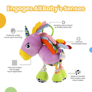 Nuluv - Rattle - Nuluv Sparkly Unicorn Soft Toys - NU - I - 0044