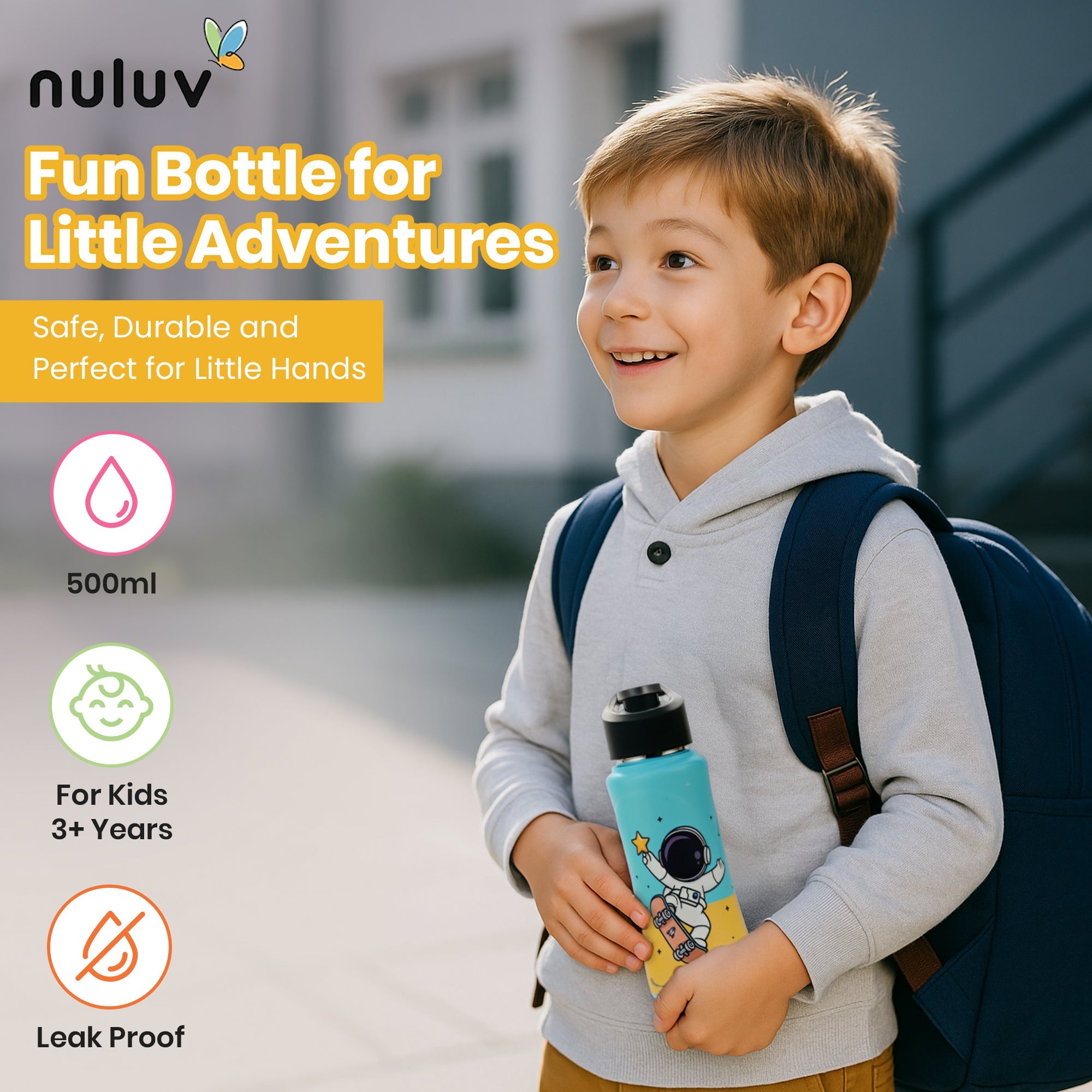 Nuluv - Sippers - Nuluv Steel Sport Sipper Space - NUL - SSSB - 005