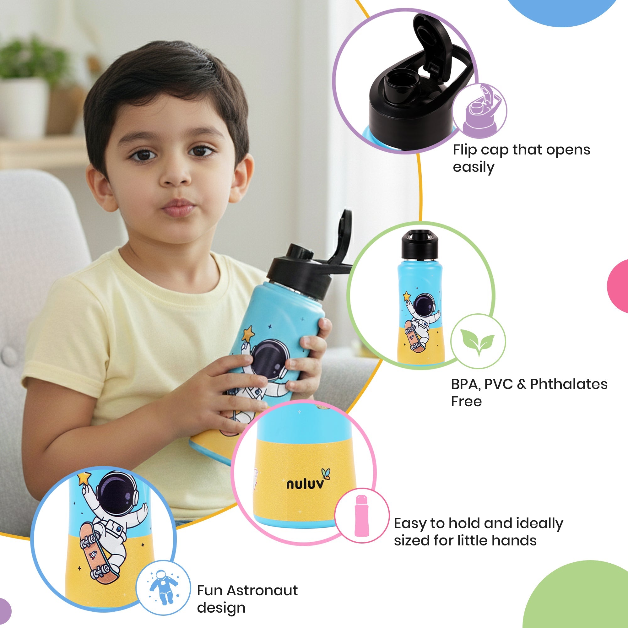 Nuluv - Sippers - Nuluv Steel Sport Sipper Space - NUL - SSSB - 005