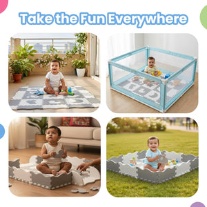 Nuluv Tiny Tails Soft Foam Mat With Fence | The Mom Store - Baby Playmat