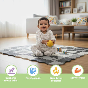 Nuluv Tots Trail Soft Foam Mat With Fence | The Mom Store - Baby Playmat