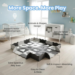 Nuluv Tots Trail Soft Foam Mat With Fence | The Mom Store - Baby Playmat
