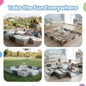 Nuluv Tots Trail Soft Foam Mat With Fence | The Mom Store - Baby Playmat