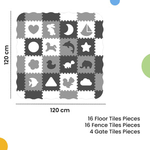 Nuluv Tots Trail Soft Foam Mat With Fence | The Mom Store - Baby Playmat
