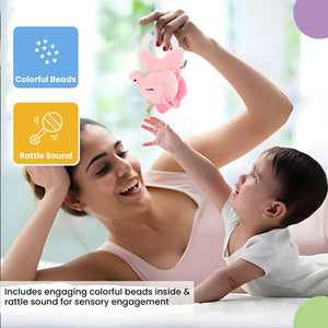 Nuluv Unicorn Ring Rattle Toy, Soft Toy with Rattle Sound, Ring Rattle for Babies - NU - I - 0017