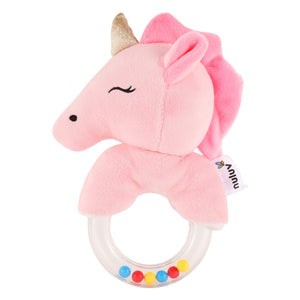 Nuluv Unicorn Ring Rattle Toy, Soft Toy with Rattle Sound, Ring Rattle for Babies - NU - I - 0017