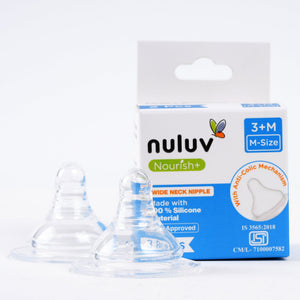 Nuluv Wide Neck Feeding Nipple | The Mom Store India - M Feeding