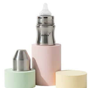 Nuluv Wide Neck Steel Feeding Bottle with nipple - 125ml Feeding Bottle