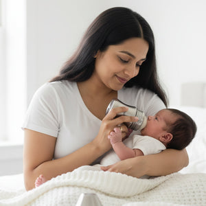 Nuluv Wide Neck Steel Feeding Bottle with nipple - 125ml Feeding Bottle
