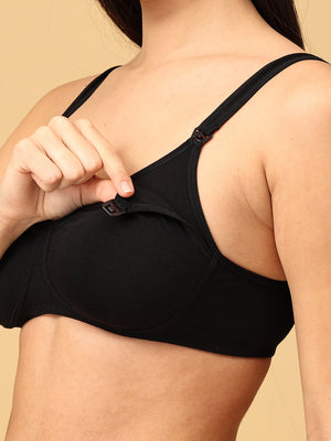 Nursing & Feeding Non Padded Bra - Black - MSB - DI - BLK - 32B