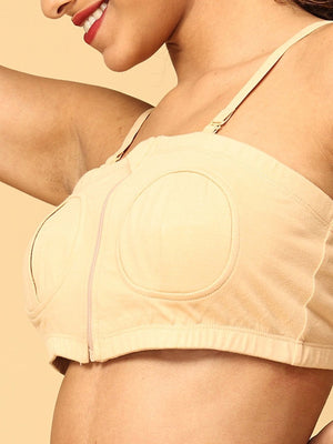 Nursing Pumping Bra Beige-Hand Free - MPBRR-BGE-S-M