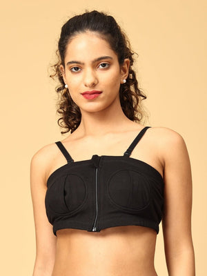 Nursing Pumping Bra Black - Hand Free - MPMBR - BLK - SKN