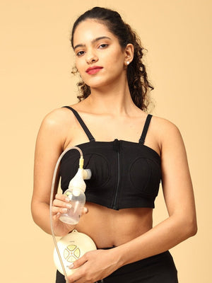 Nursing Pumping Bra Black-Hand Free - MPMBR-BLK-SKN