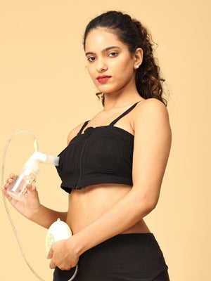 Nursing Pumping Bra Black-Hand Free - MPMBR-BLK-SKN