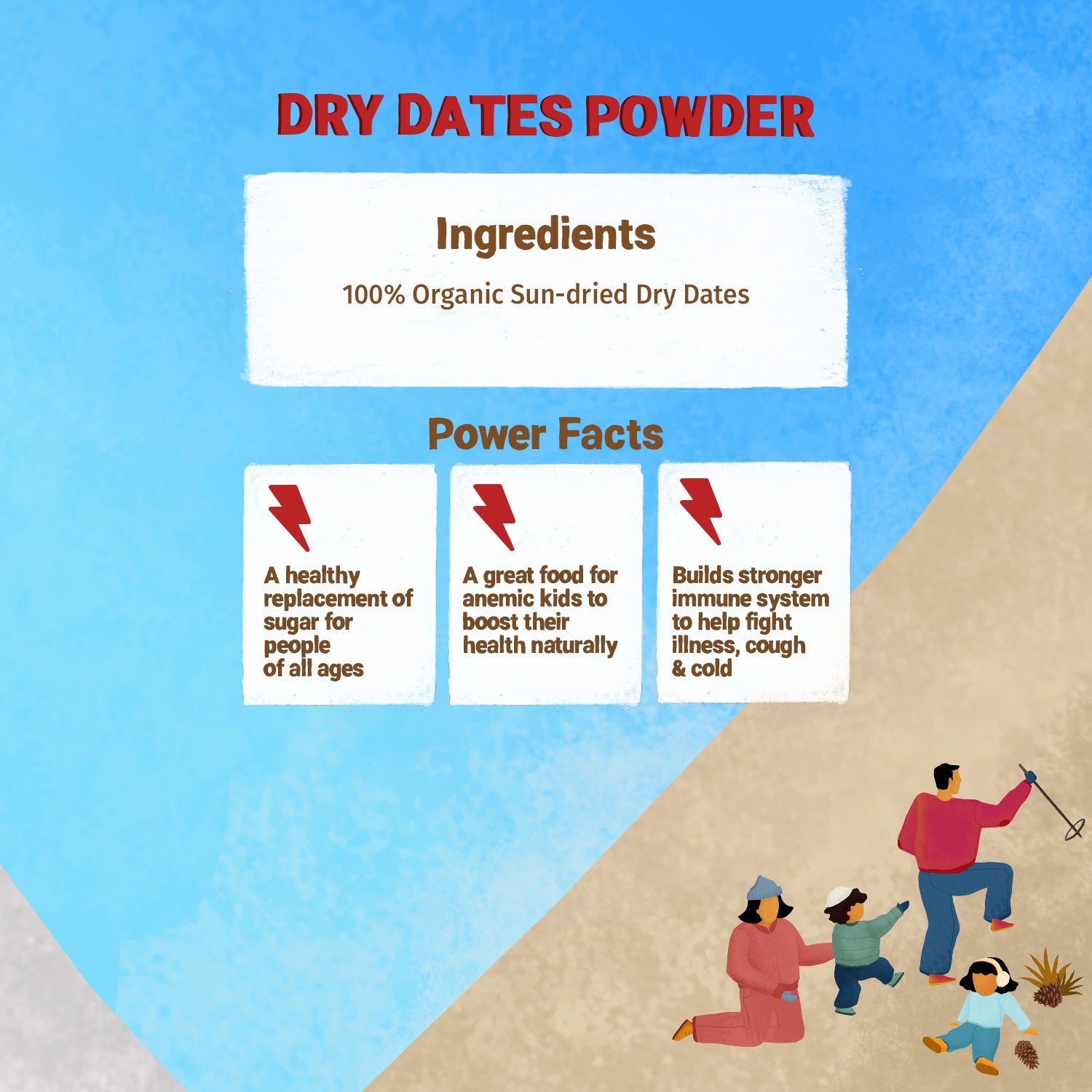 Tots & Moms 100% Iron Rich Dry Dates/Kharik/Karjura Powder for babies
