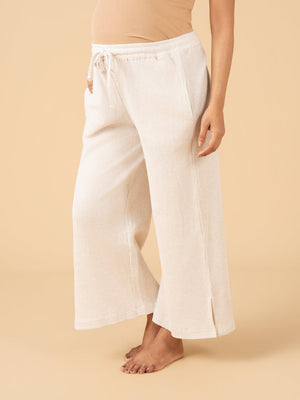 Oat Milk Maternity and Nursing Pajama Set - Off White Maternity Nightwear Set