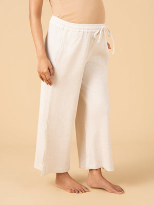 Oat Milk Maternity and Nursing Pajama Set - Off White Maternity Nightwear Set