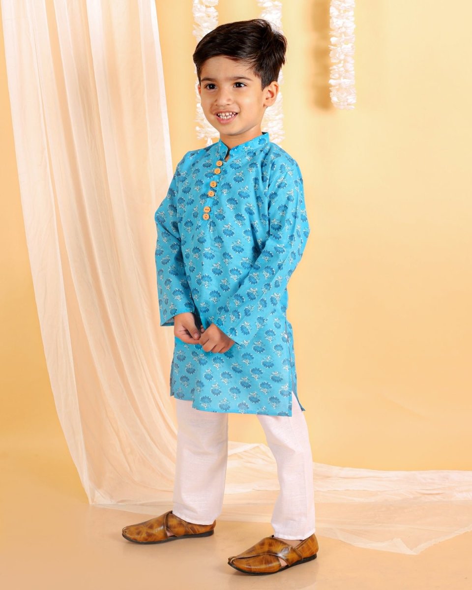 Ocean Blue Boys Kurta Pajama Set - KES-SC-OBB-0-6