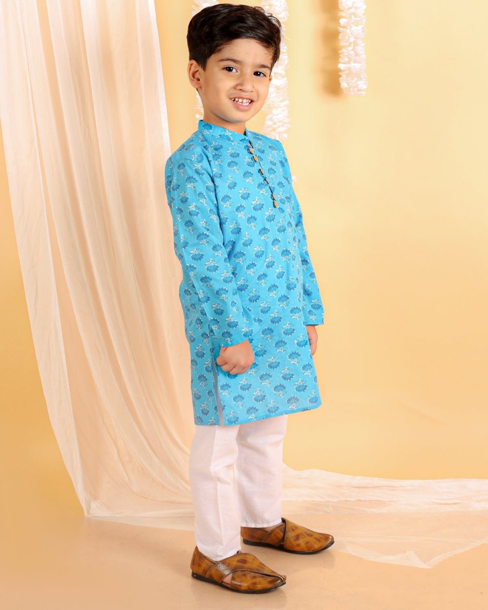 Ocean Blue Boys Kurta Pajama Set - KES-SC-OBB-0-6