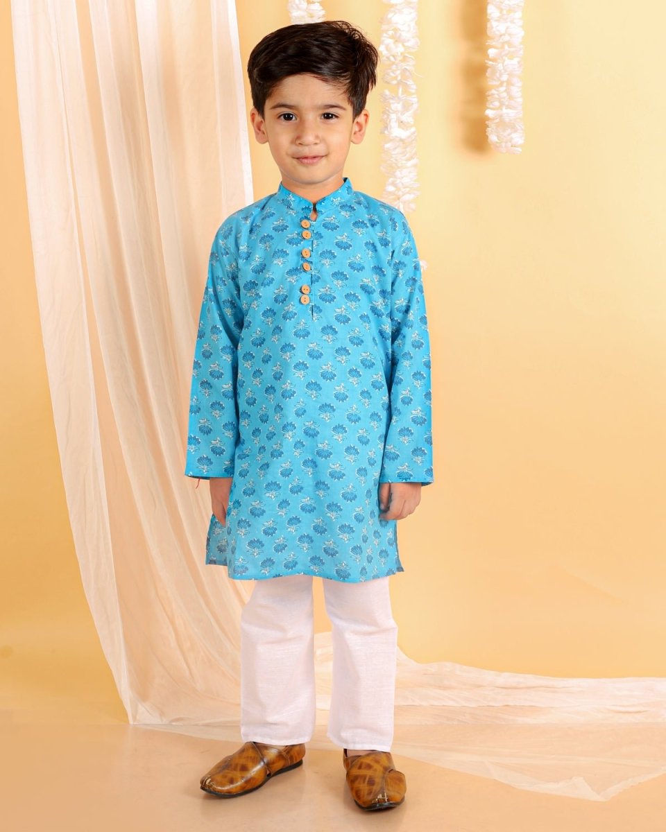 Ocean Blue Boys Kurta Pajama Set - KES-SC-OBB-0-6