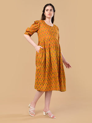 Ochre Orbit Maternity And Nursing Dress - S Maternity Casual Dress
