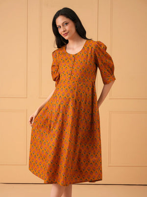 Ochre Orbit Maternity And Nursing Dress - S Maternity Casual Dress