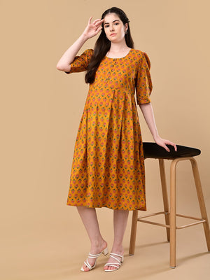 Ochre Orbit Maternity And Nursing Dress - S Maternity Casual Dress
