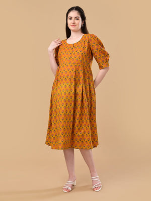 Ochre Orbit Maternity And Nursing Dress - S Maternity Casual Dress