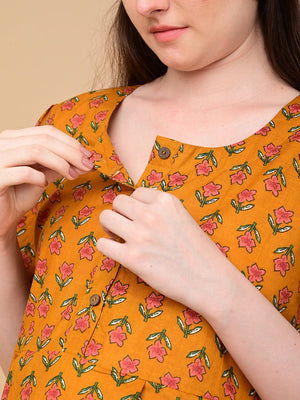 Ochre Orbit Maternity And Nursing Dress - S Maternity Casual Dress
