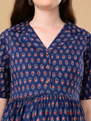 Off-Duty Navy Maternity And Nursing Dress - S Maternity Casual Dress