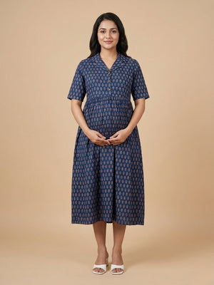 Off - Duty Navy Maternity And Nursing Dress - S Maternity Casual Dress