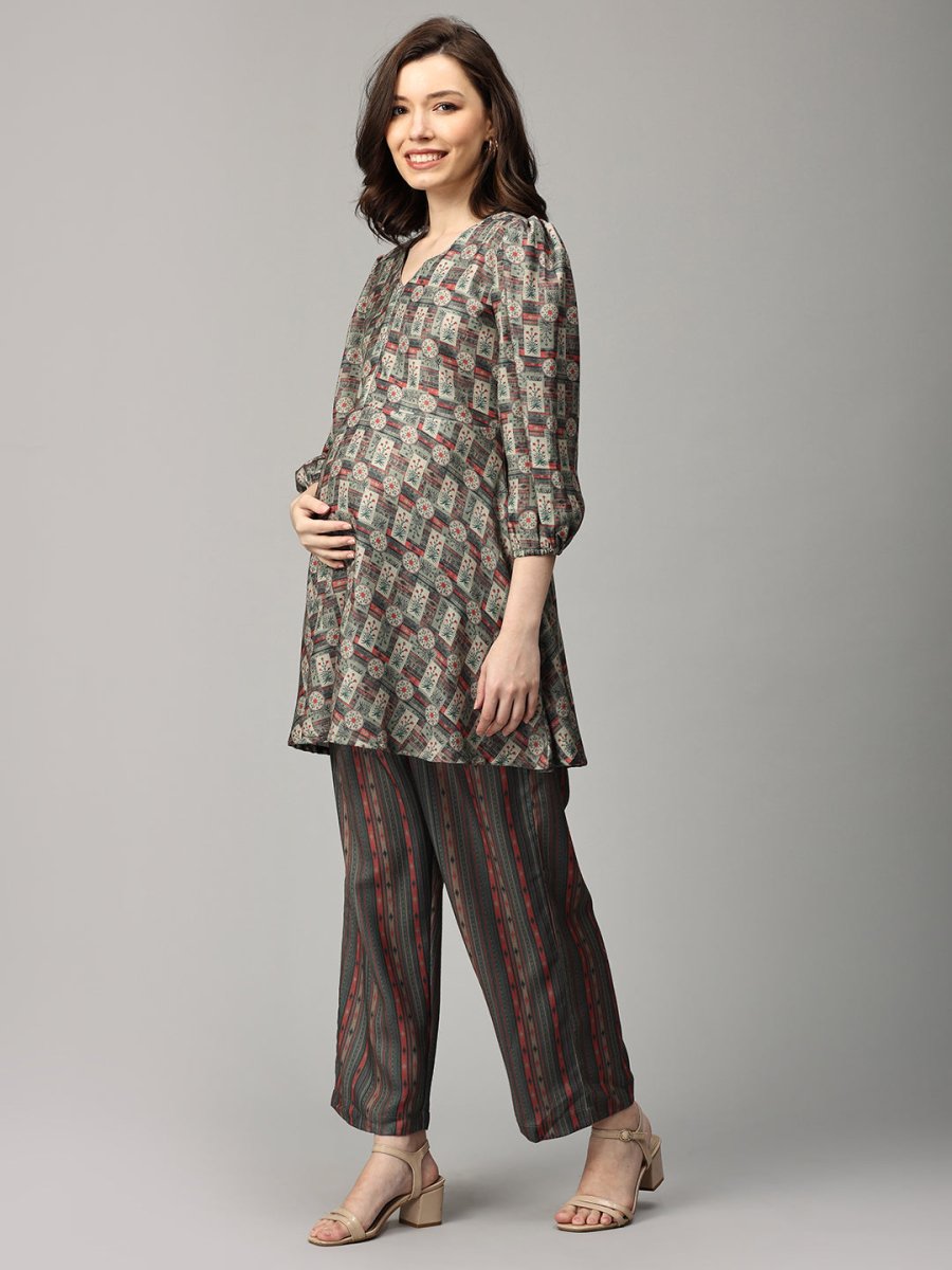 Off Tropic Maternity and Nursing Co-ord Set - MEW-SK-MTCR-S