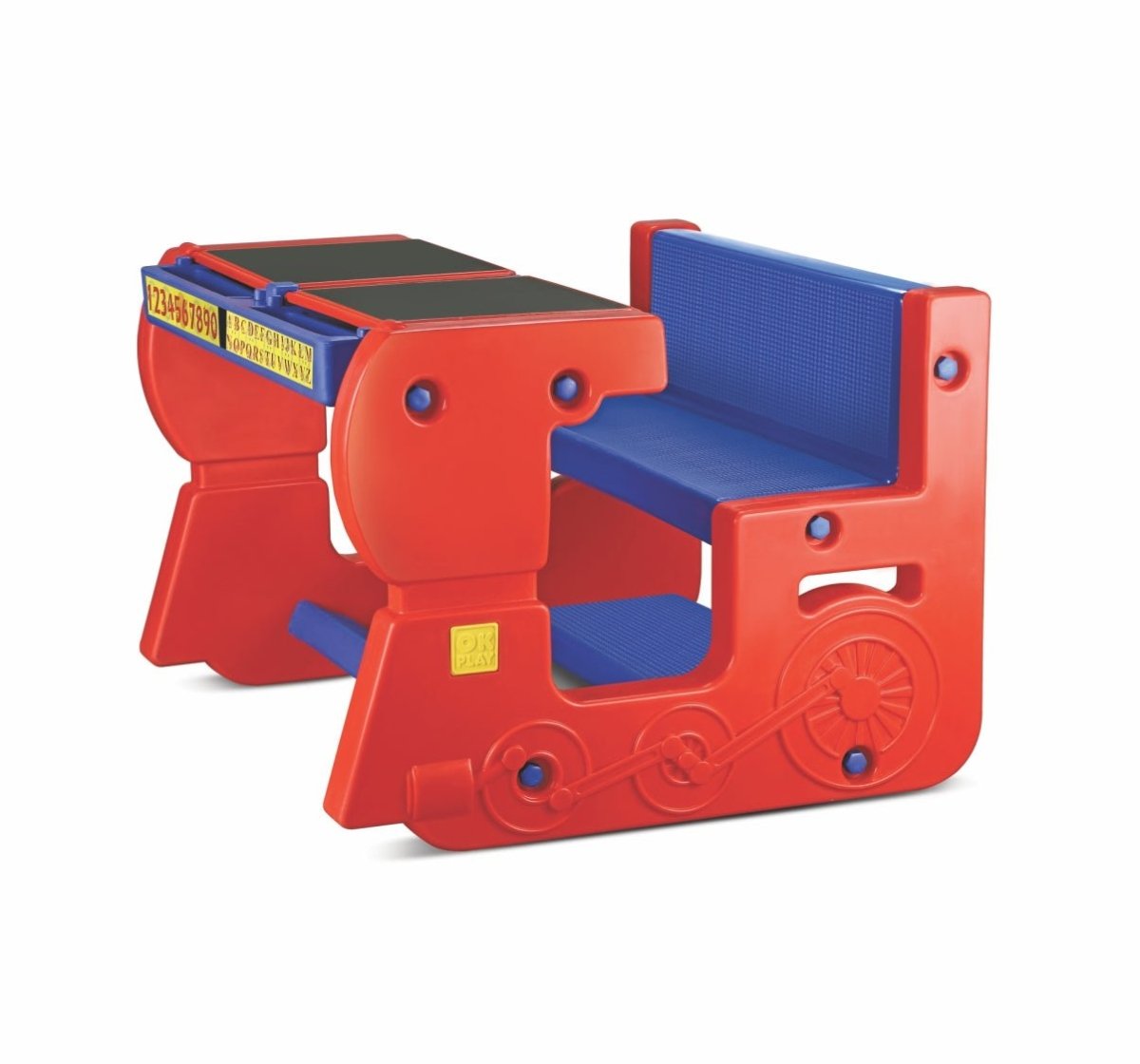 OK Play Double Desk n Chair Kids - Red & Blue - FTFF000034