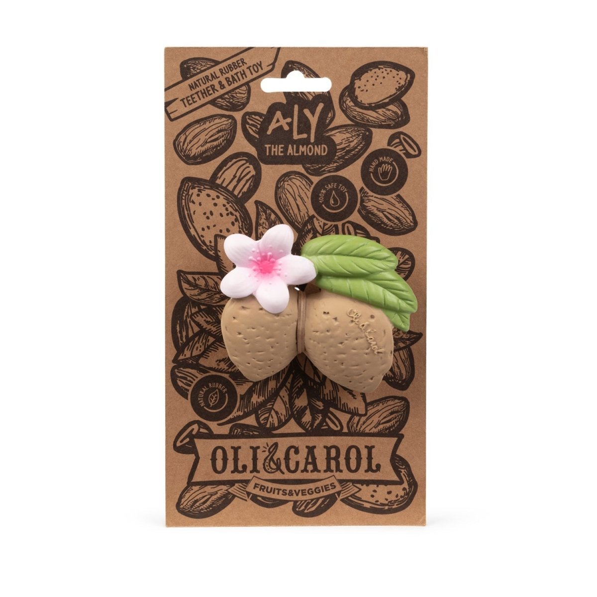 Oli & Carol Aly The Almond Natural Rubber Teether - L_ALMOND