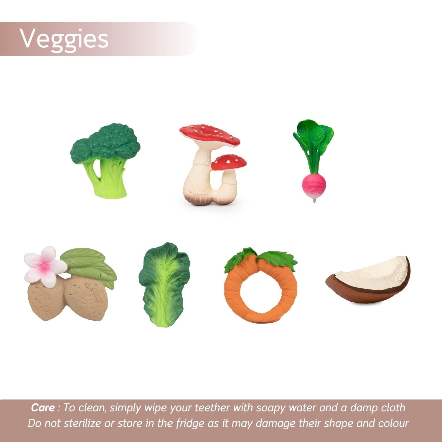 Oli & Carol Aly The Almond Natural Rubber Teether - L_ALMOND
