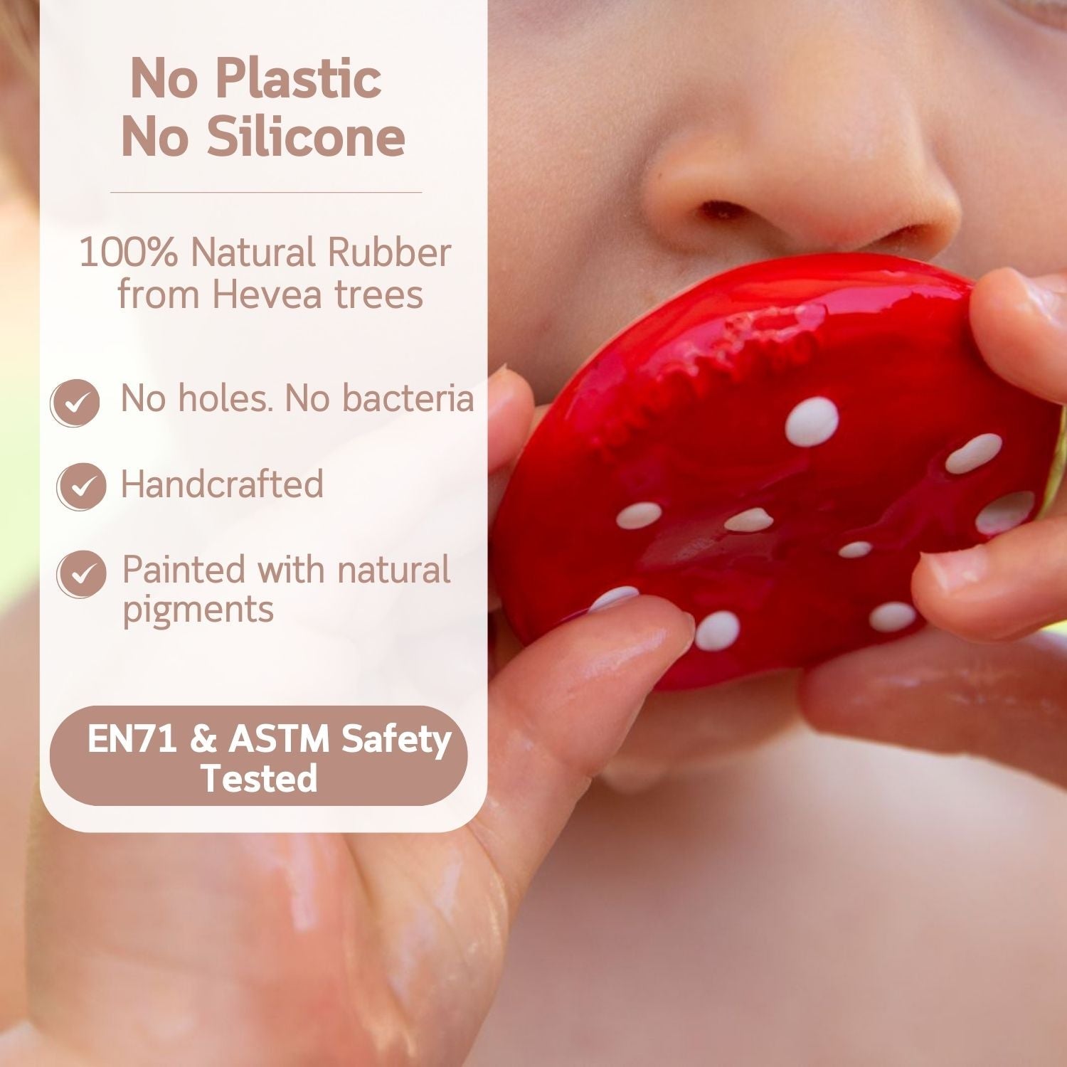 Oli & Carol Spot The Mushroom Natural Rubber Teether - L_CHEWY_MUSHROOM