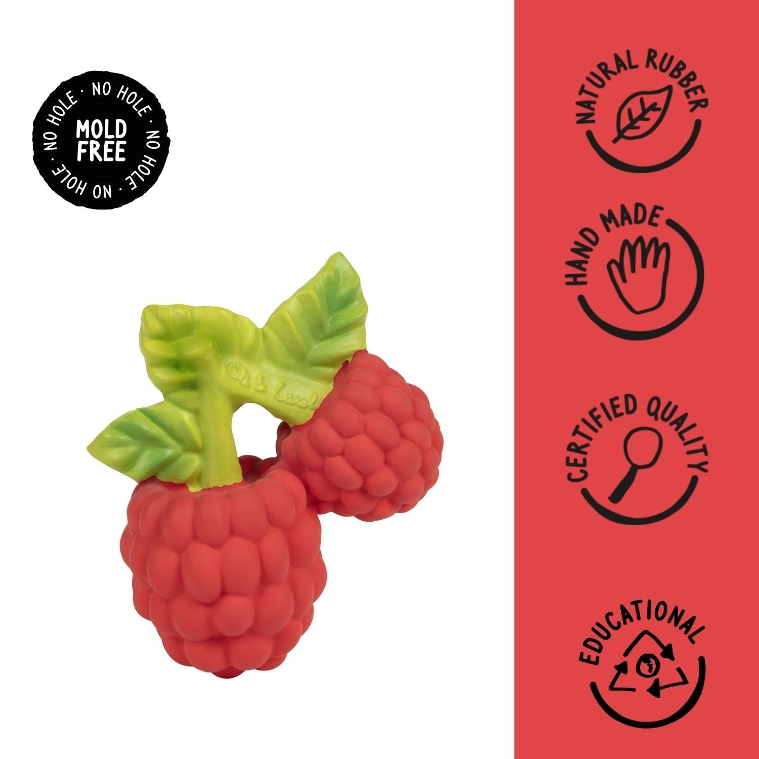 Oli & Carol Valery The Raspberry Natural Rubber Teether - L_RASPBERRY