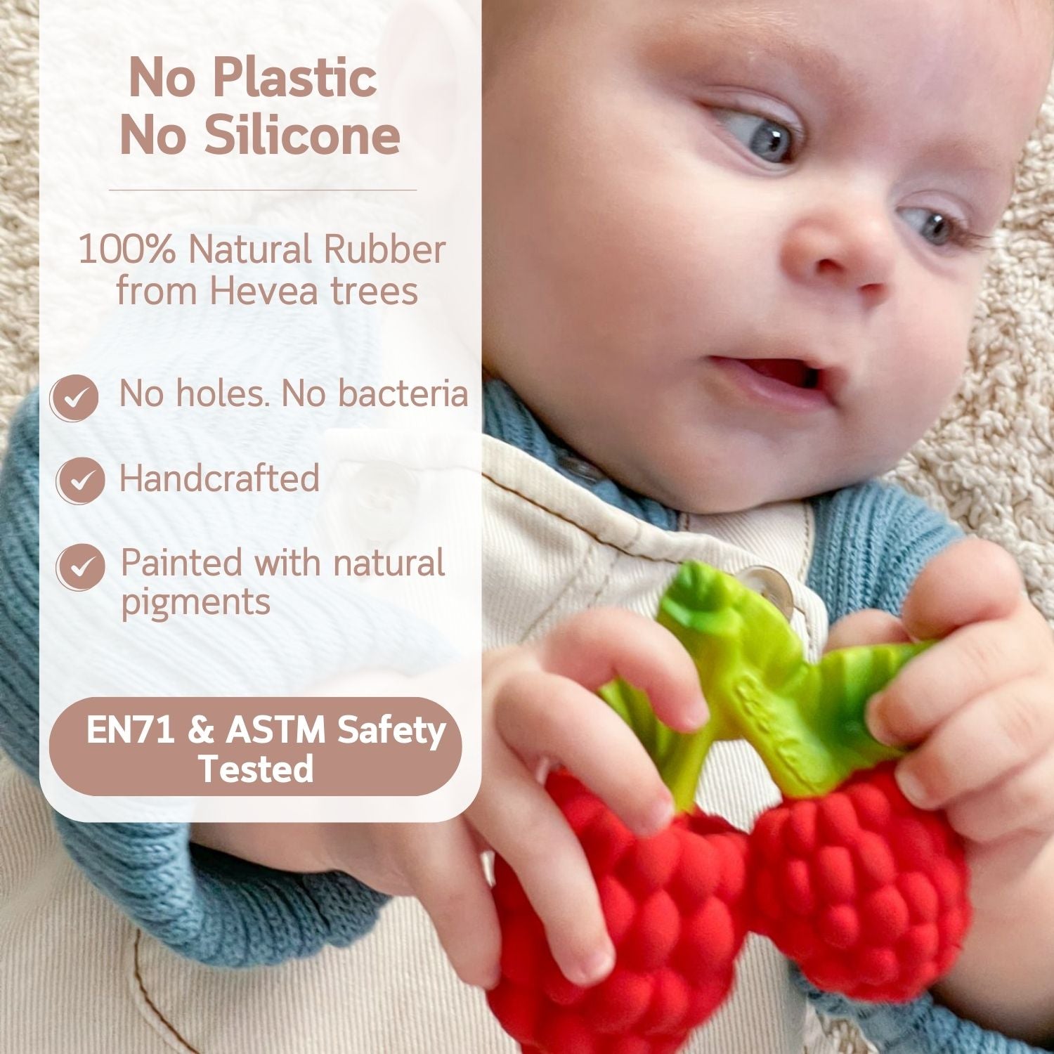 Oli & Carol Valery The Raspberry Natural Rubber Teether - L_RASPBERRY