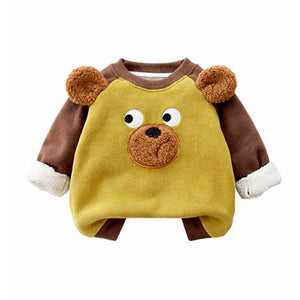 Olive Bear 3DEars 2pcs sherpa Winter Tracksuit Set for Kids - 1 - 2 Years Kids Clothing